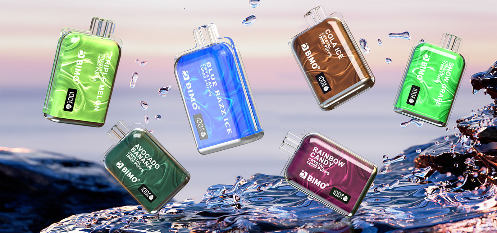 Bimo Crystal 12000 Puffs Vape - Strawberry Watermelon Bimo Crystal 12000 Puffs Vape - Strawberry Watermelon