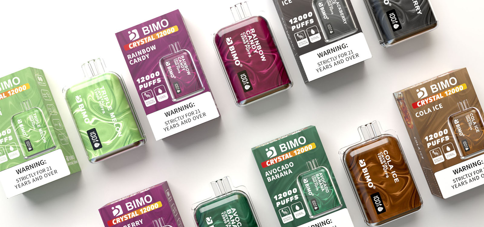 Bimo Crystal 12000 Puffs Vape - Strawberry Watermelon Bimo Crystal 12000 Puffs Vape - Strawberry Watermelon